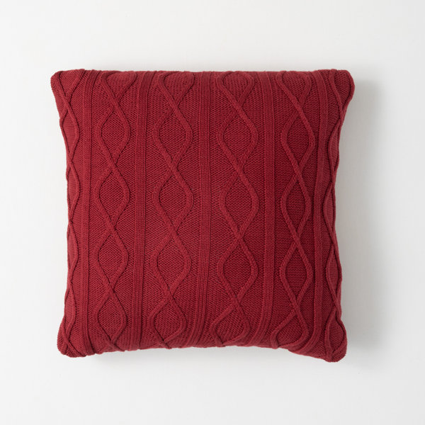 Red cable knit cheap pillows